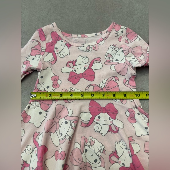Hello Kitty & Friends Toddler Dress 2T Pink Sanrio Long Sleeve Fit Flare NWT - Picture 4 of 8